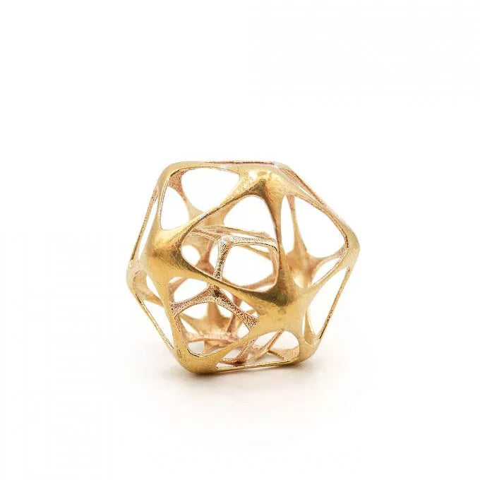 Icosa-dodecahedron Pendant (gold) - Heting Artelier