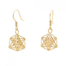 Load image into Gallery viewer, Metatron Cube Earrings (Gold) - Heting Artelier