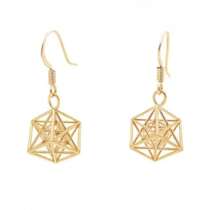 Metatron Cube Earrings (Gold) - Heting Artelier