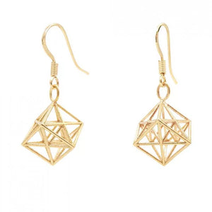 Metatron Cube Earrings (Gold) - Heting Artelier