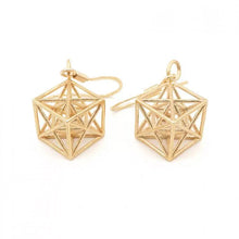 Load image into Gallery viewer, Metatron Cube Earrings (Gold) - Heting Artelier